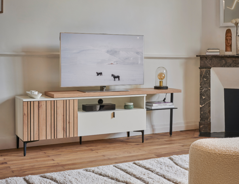 Le meuble TV avec rangements, pour un salon toujours bien organisé