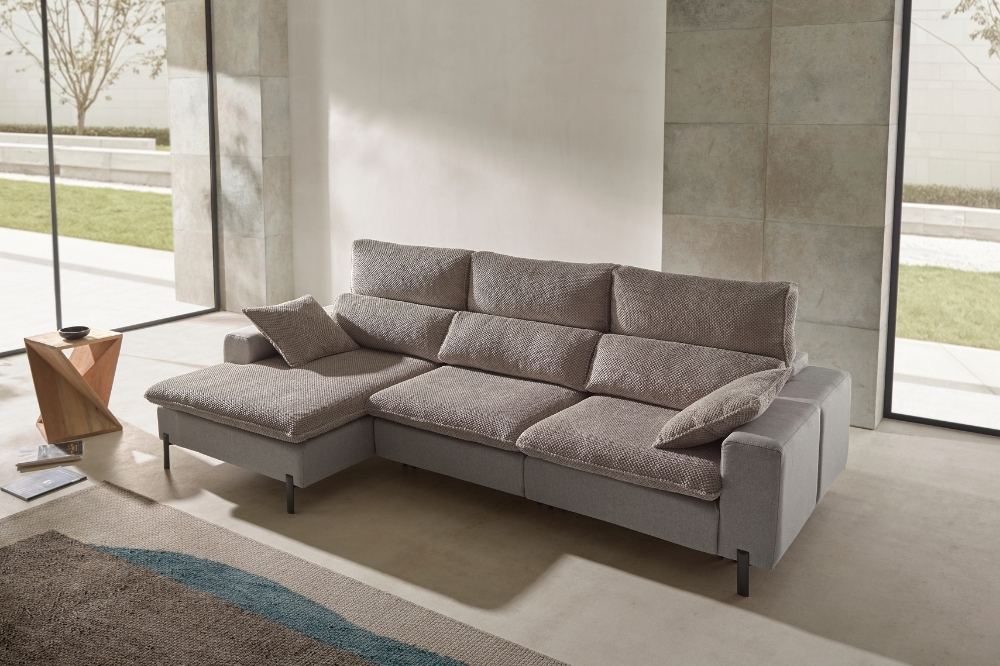 Canapé d'angle gris assise coulissante ALLEGRA Gallery Tendances